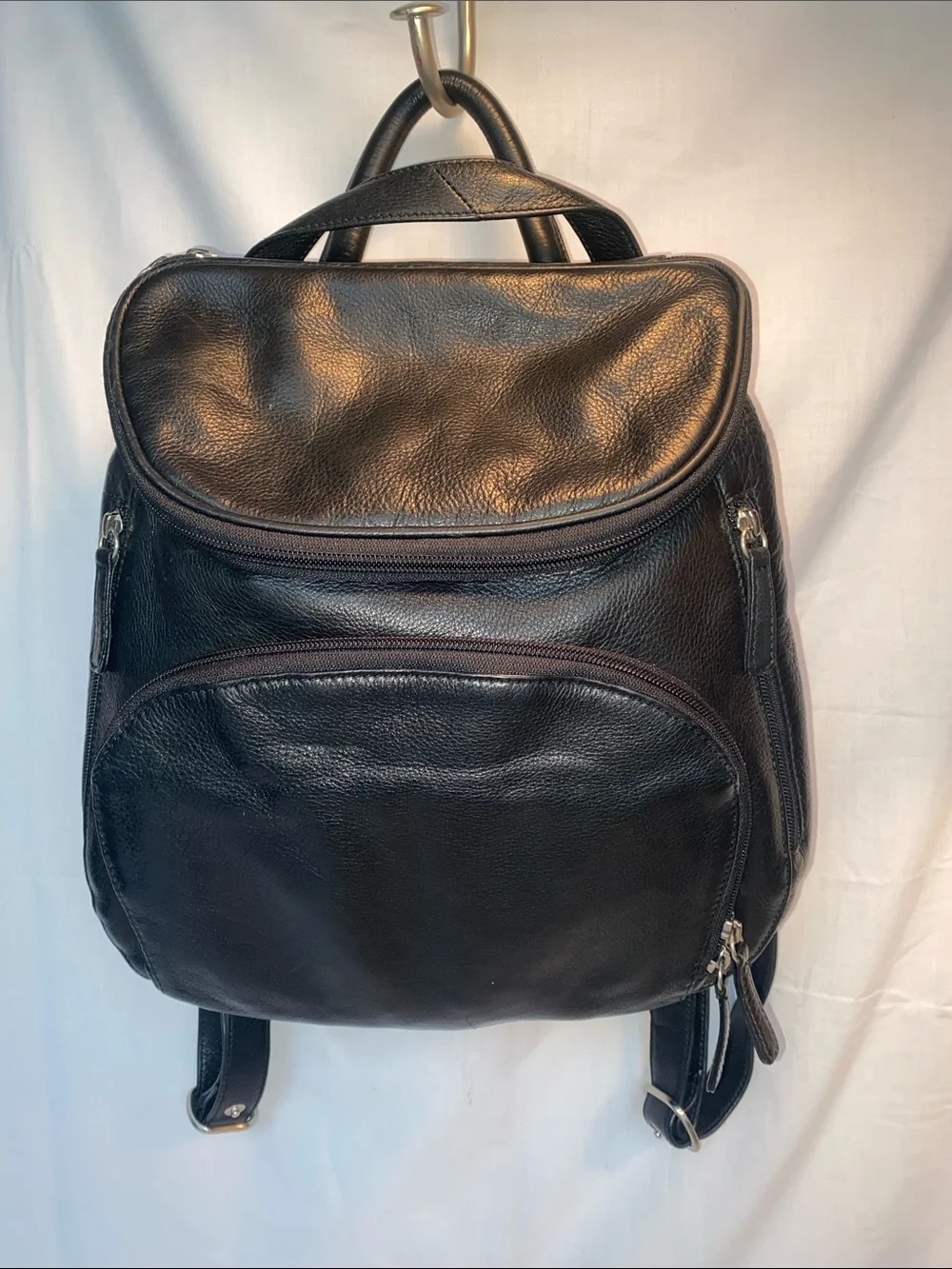 Men's Osgood Marley Black Leather Backpack - Classic Minimalist
